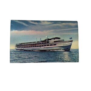 Vintage Postcard 1954 Wilson Line Excursion Cruise Moonlight Dance Invitation u